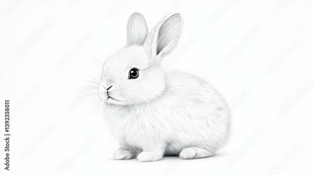 Fototapeta premium cute bunny drawing illustration