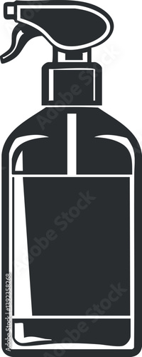 Wallpaper Mural Black and white silhouette of a pump dispenser bottle for liquid products like soap or lotion. Torontodigital.ca