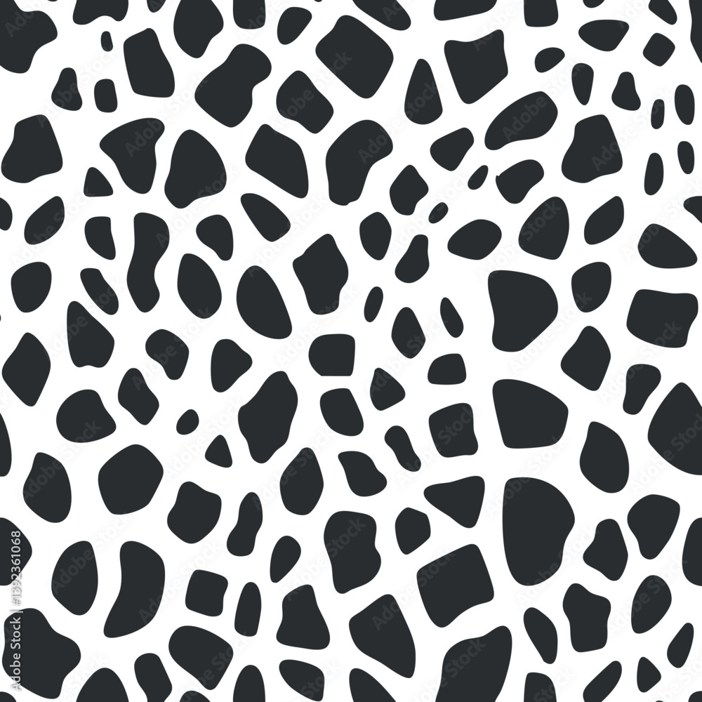 Abstract black and white pattern with irregular spots creating a dynamic and modern texture. Abstract black and white pattern with irregular spots creating a dynamic and modern texture.