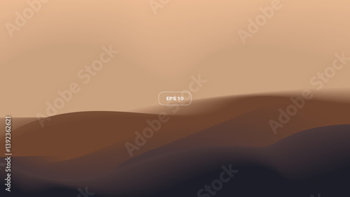 Landscape with smooth gradient layers. Chocolate color. Modern backgrounds, presentations, wallpapers, and web design.