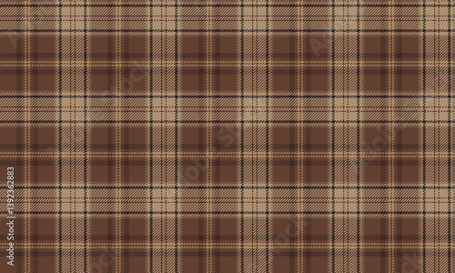 Seamless plaid, brown, cream, classic, luxurious, suitable for designing various styles of clothing such as skirts and pants, adding beauty and prominence to the outfit.