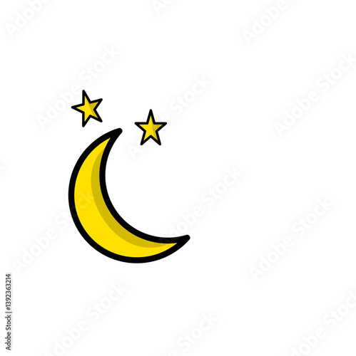 Free Download Illustration of the moon and stars - GFXLoad