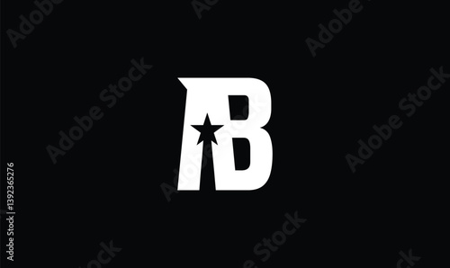 letter AB with star logo design for your brand