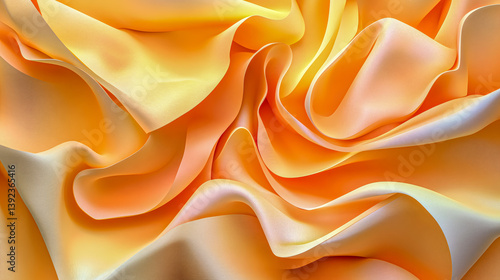 Abstract Orange and Yellow Fabric Drape.