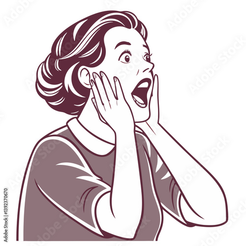 Shocked Woman with Hands on Cheeks. Perfect for: viral content, unboxing reactions, shocking news