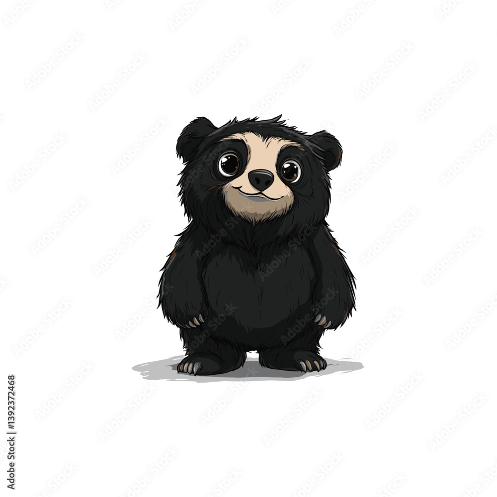 Obraz premium Cute bear icon logo flat vector design