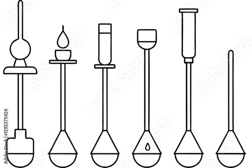 Titration Setup Line Art Visualizing Lab Equipment for Analysis