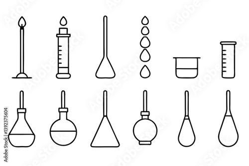 Titration Setup Line Art Representation of Precision in Chemi.