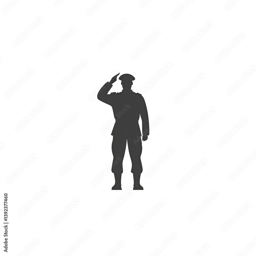 Silhouette of a soldier saluting, symbolizing respect and honor. Ideal for topics related to military, patriotism, or service. Silhouette of a soldier saluting, symbolizing respect and honor. Ideal for topics related to military, patriotism, or service.