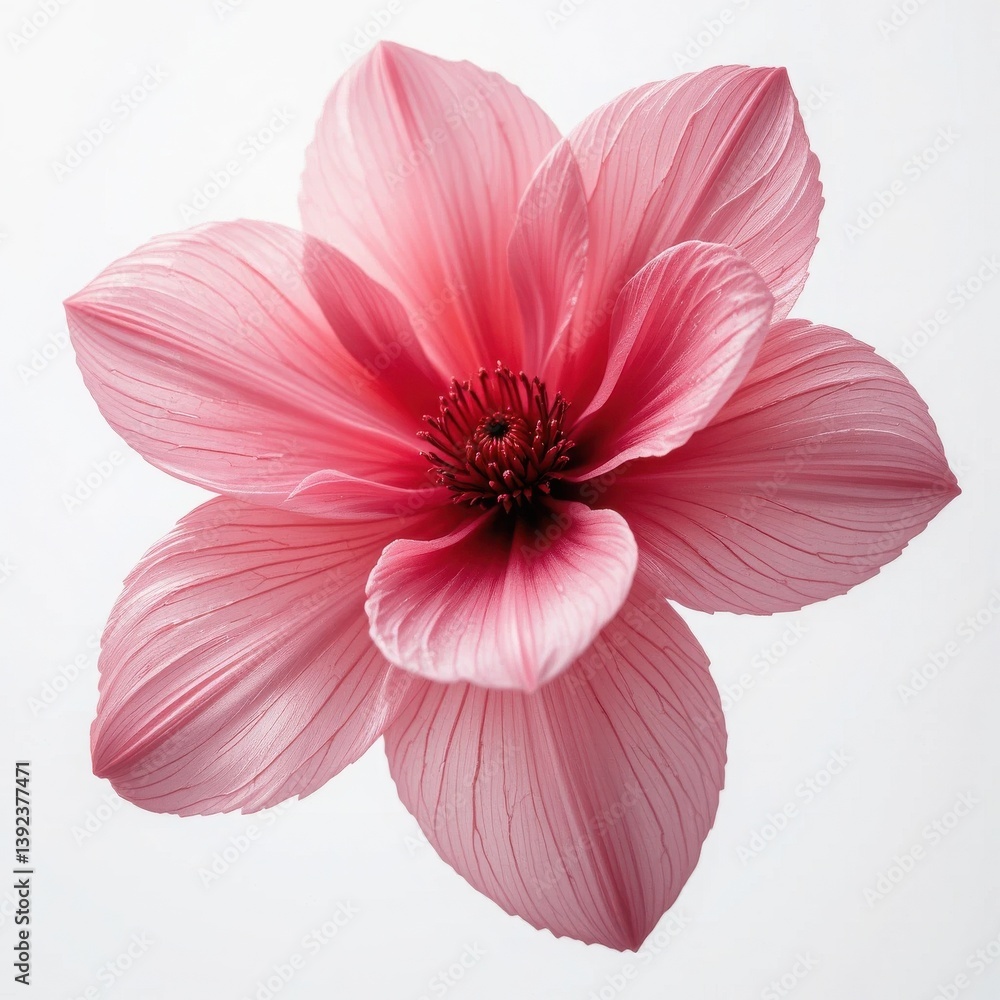 Delicate Pink Flower with Vibrant Petals and Red Center Delicate Pink Flower with Vibrant Petals and Red Center
