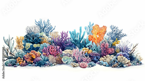 Fototapeta Naklejka Na Ścianę i Meble -  coral reef drawing illustration