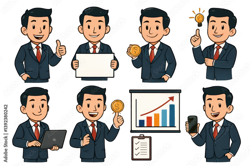 Professional Businessman Character Collection for Various Uses Professional Businessman Character Collection for Various Uses