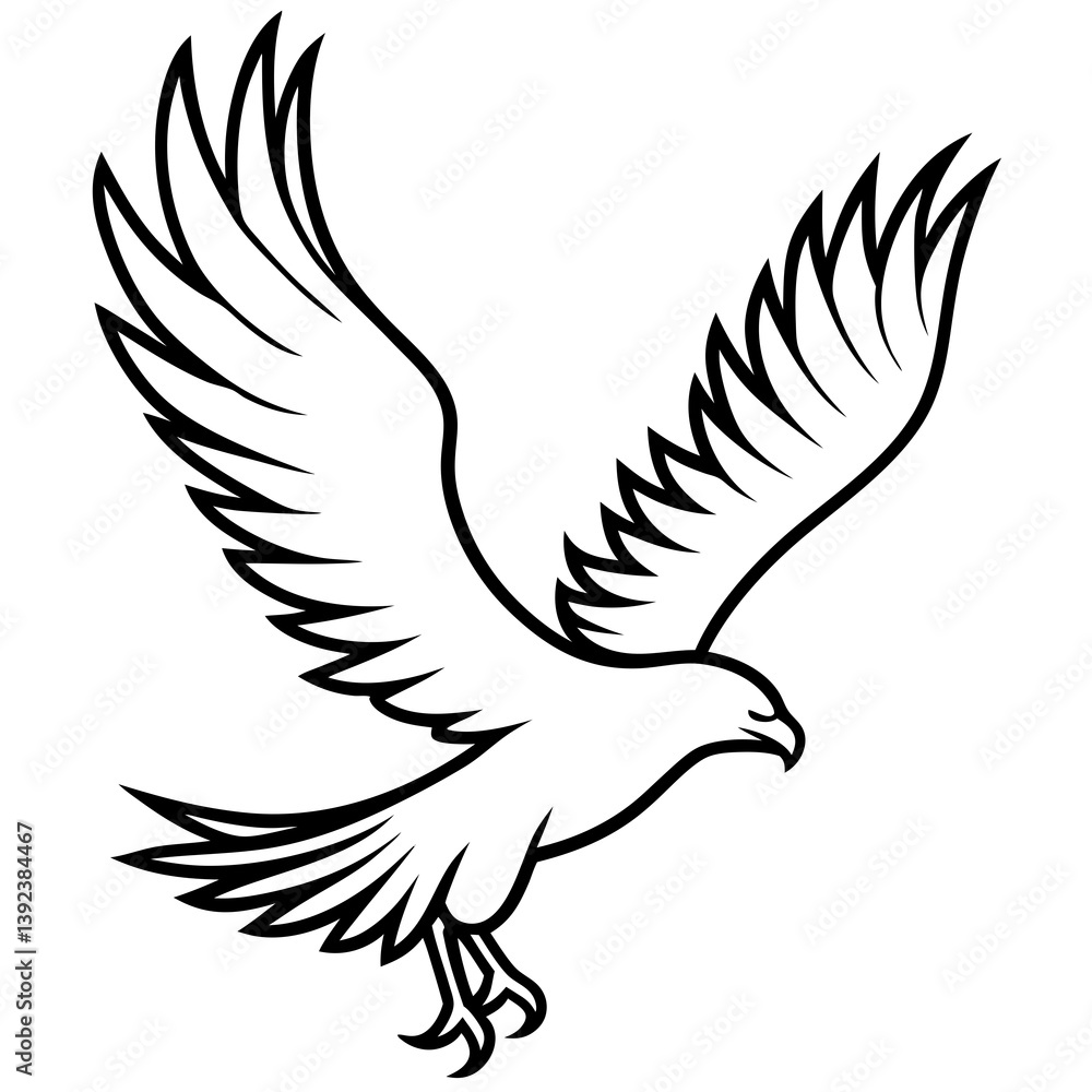 Eagle Soaring Vector Silhouette: Symbolizing Freedom and Strength Eagle Soaring Vector Silhouette: Symbolizing Freedom and Strength