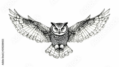 drawing of owl easy illustration
