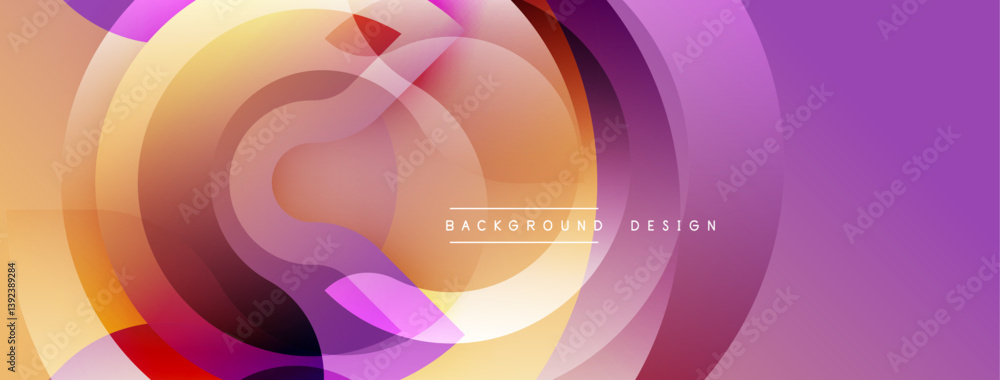 Abstract design. Circular layers blend purple, orange, yellow hues. Smooth gradients create dynamic visual effect. Modern aesthetic, suitable backgrounds. Abstract design. Circular layers blend purple, orange, yellow hues. Smooth gradients create dynamic visual effect. Modern aesthetic, suitable backgrounds.