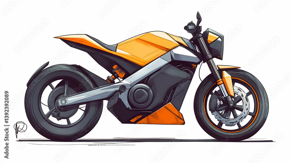 Fototapeta premium motorbikes drawing illustration