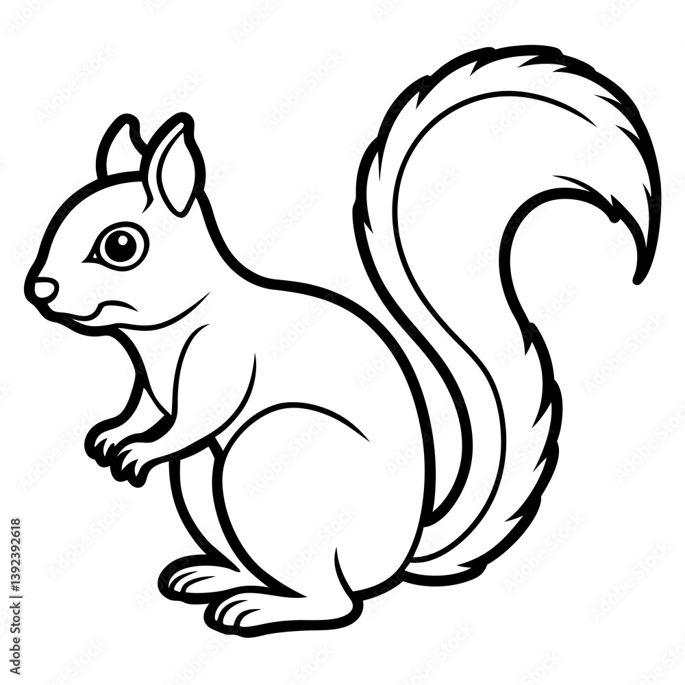 Elegant Squirrel in One Line Design Elegant Squirrel in One Line Design