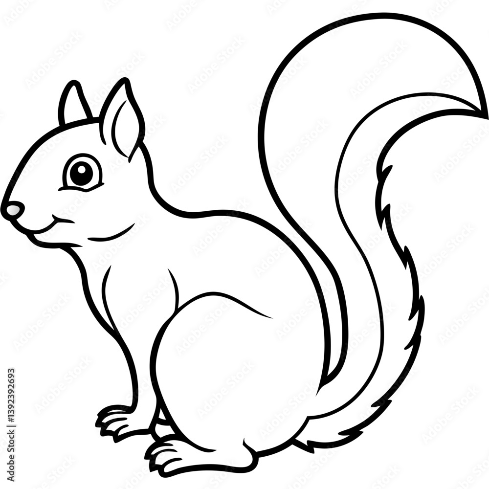 Elegant Squirrel in One Line Design Elegant Squirrel in One Line Design