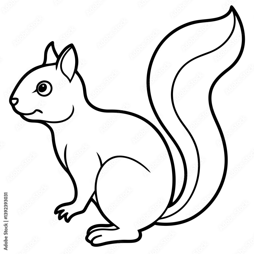 Elegant Squirrel in One Line Design