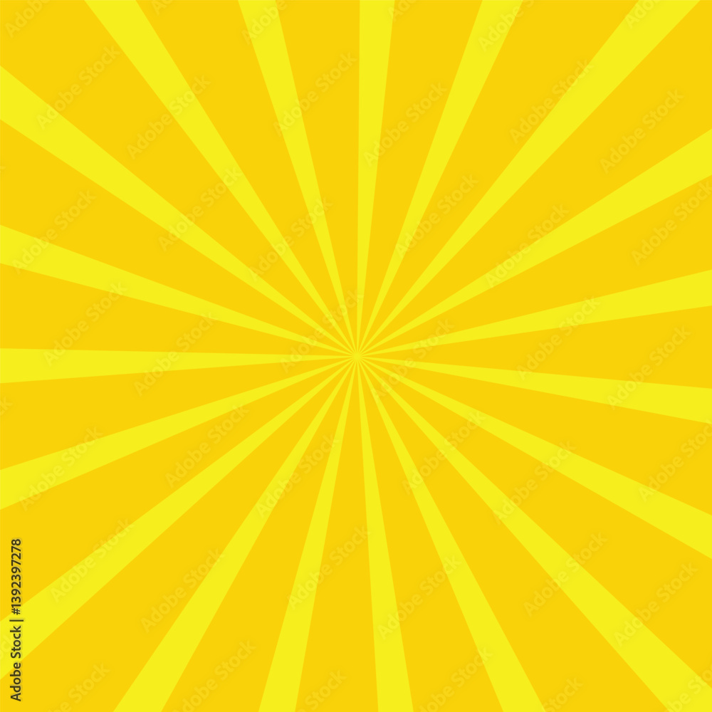Vibrant yellow sunburst background with radial lines. Ideal for energetic designs, retro themes, promotions, comics, and attention-grabbing visuals. Vibrant yellow sunburst background with radial lines. Ideal for energetic designs, retro themes, promotions, comics, and attention-grabbing visuals.