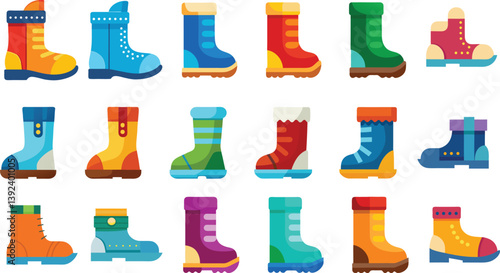Colorful Boots Collection Winter Fashion Footwear Styles, 