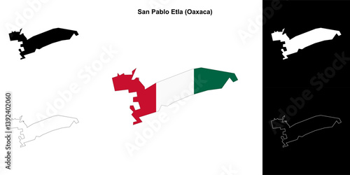 San Pablo Etla municipality (Oaxaca) outline map set