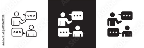 Business training icon. Business coaching icons. Icon symbol compatible for teaching, education, management, seminar, lecture, presentation, meeting, course, workshop. Vector illustration