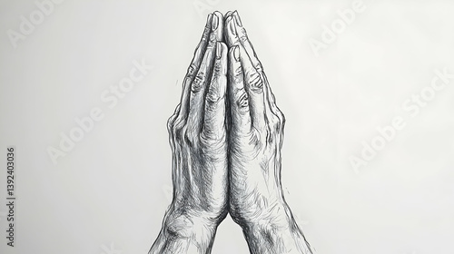 drawing hands praying illustration