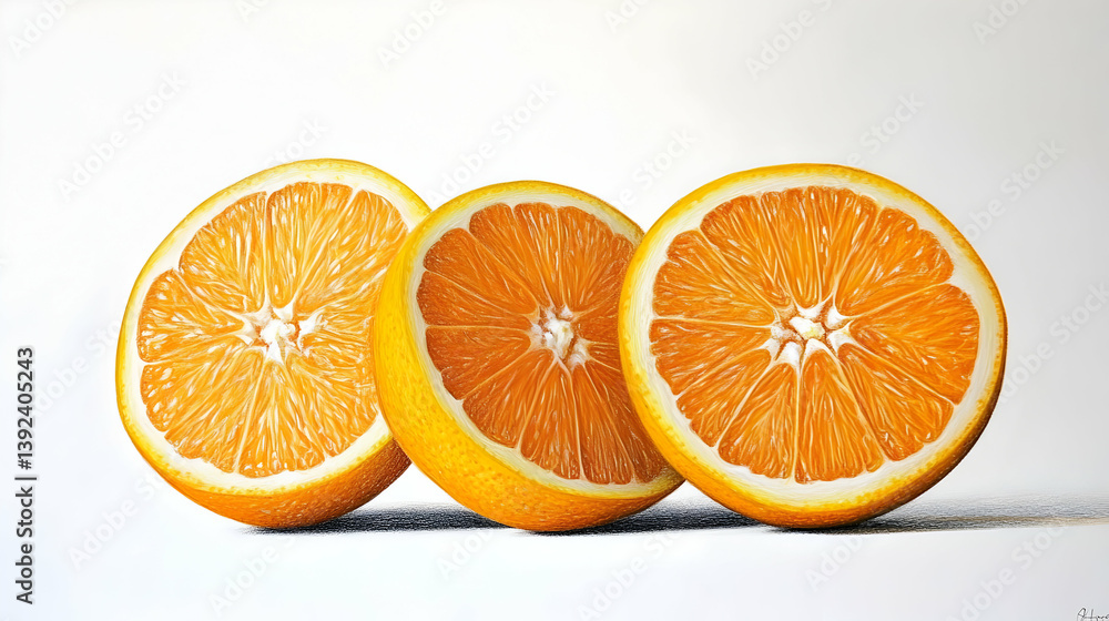 Fototapeta premium drawing oranges illustration