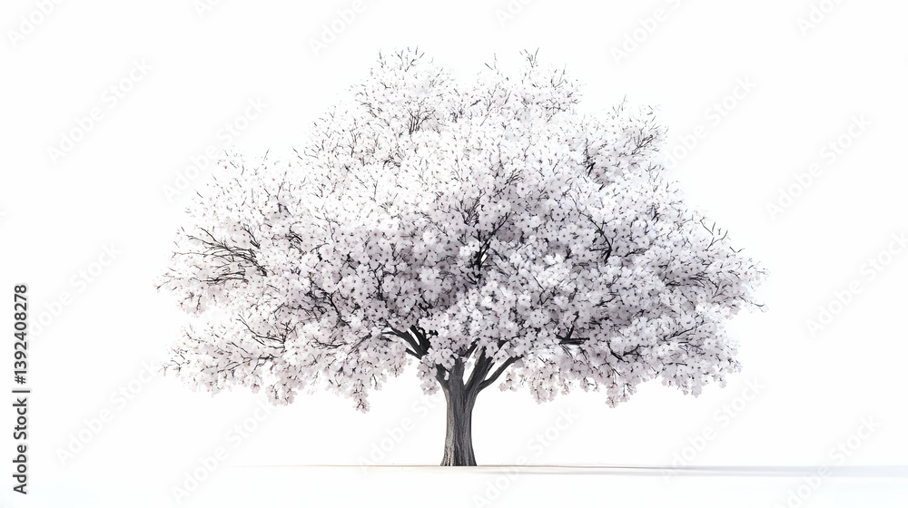 Fototapeta premium cherry blossom tree drawing illustration