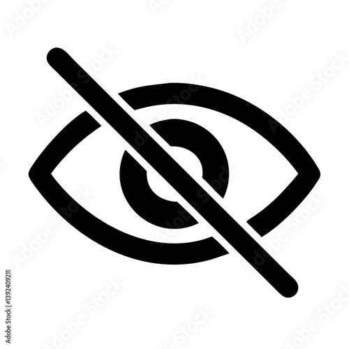 Eye with Slash Representing Hidden or Private Icon Design