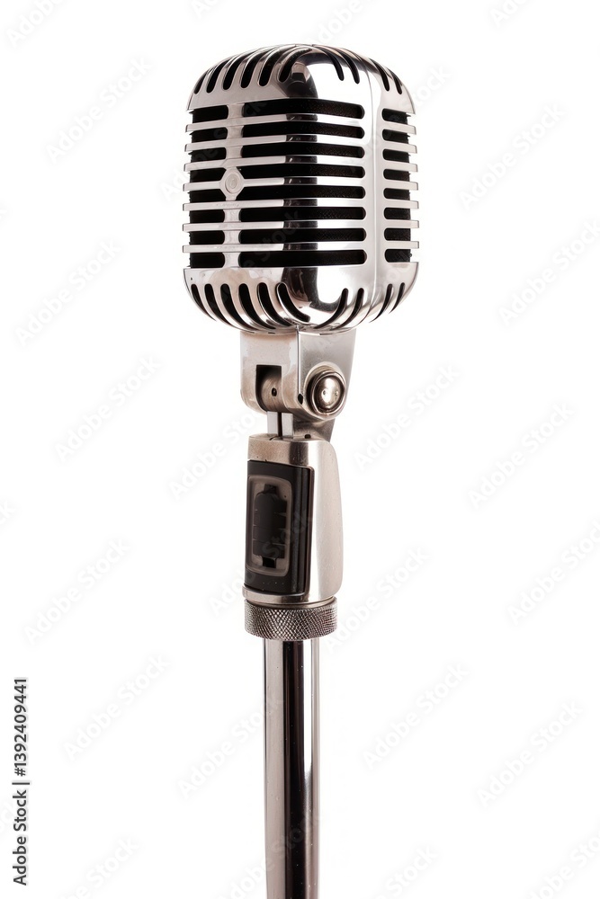 Fototapeta premium A microphone white background performance technology.