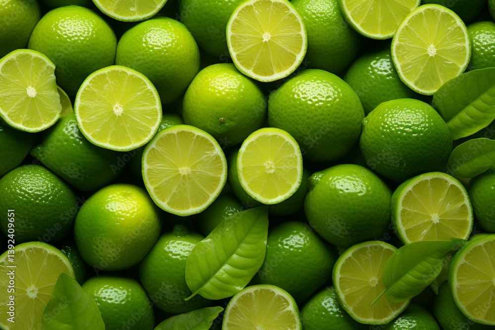 Seamless background design featuring a repetitive pattern of fresh green limes for vibrant visuals Seamless background design featuring a repetitive pattern of fresh green limes for vibrant visuals