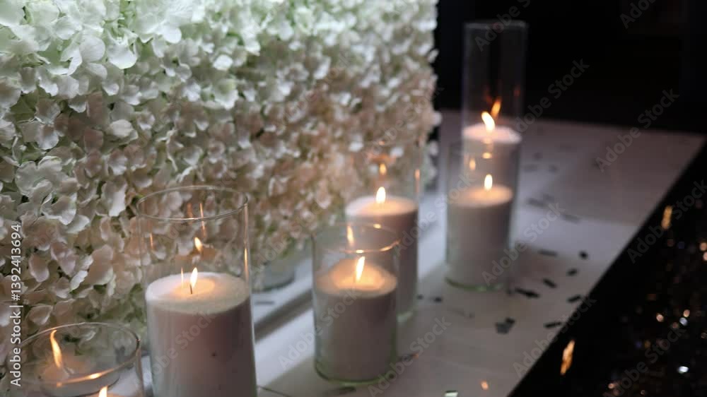 candles on the floor in a restaurant under the table decor at a wedding or holiday candles on the floor in a restaurant under the table decor at a wedding or holiday