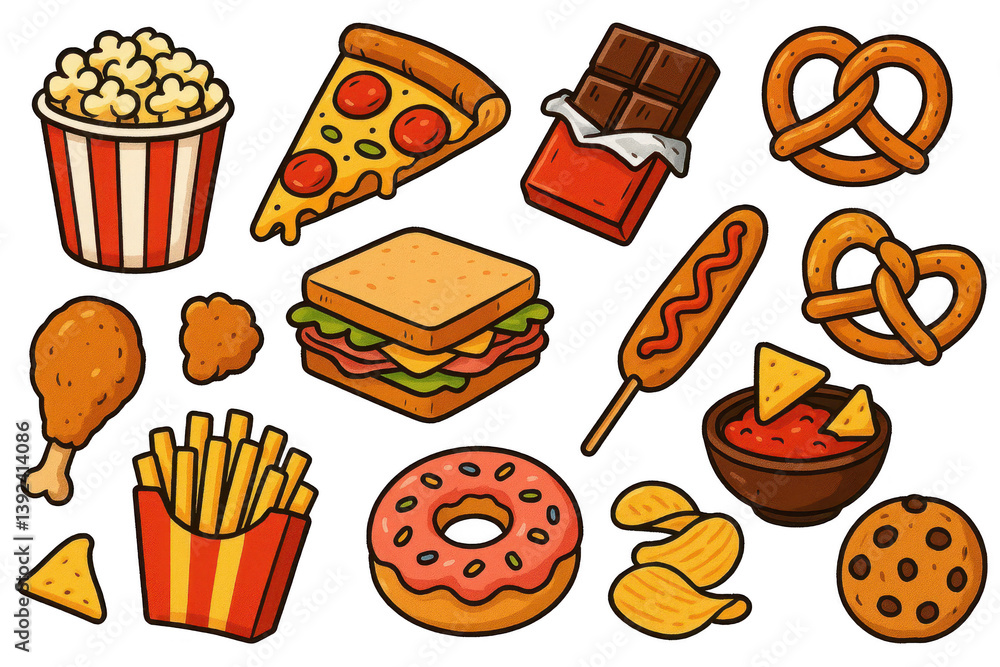 Fun and Tasty Snack Elements for Creative Projects and Designs Fun and Tasty Snack Elements for Creative Projects and Designs