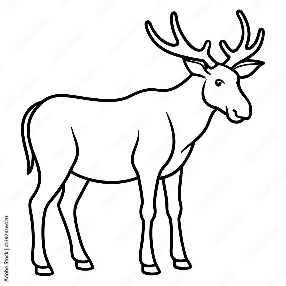 Moose Outline Art Vector Design Moose Outline Art Vector Design