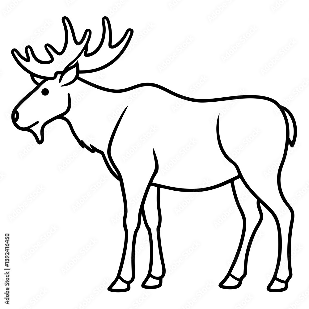 Moose Outline Art Vector Design Moose Outline Art Vector Design