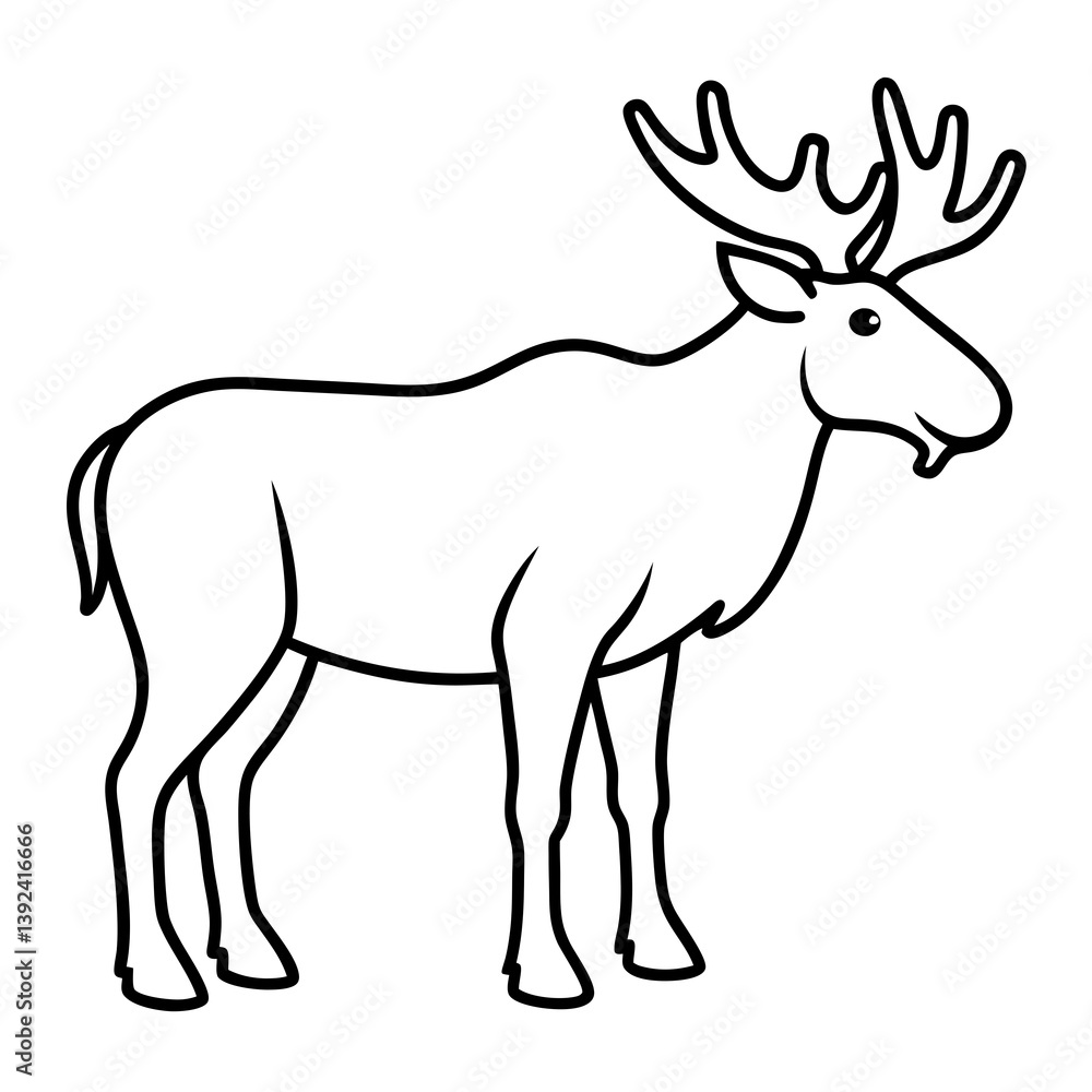 Moose Outline Art Vector Design Moose Outline Art Vector Design