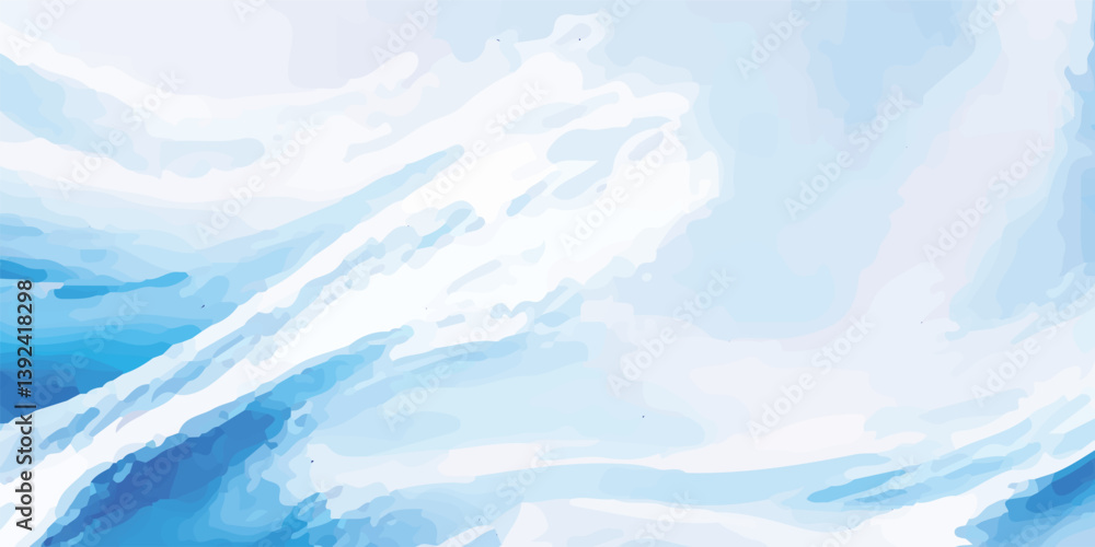 Obraz premium Hand-Painted Watercolor Texture in Blue and Green, Capturing the Movement of Abstract Sea Waves for Artistic, Coastal, and Elegant Designs”