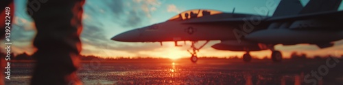 Wallpaper Mural Cinematic High-Performance Aviation Next-Gen F-5E Fighter Jet at Golden Hour - Precision Engineering, Military Expertise and Technological Innovation in Modern Defense Torontodigital.ca