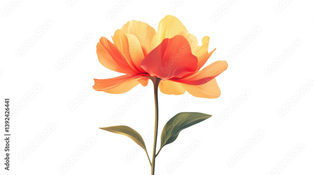 Obraz premium Floral Radiance: A close-up shot of a blooming flower, its soft petals radiating warmth in shades of vibrant orange and delicate yellow. A gentle aesthetic. 