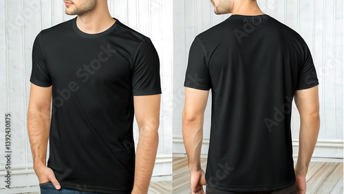 Wallpaper Mural black t-shirt template front and back Torontodigital.ca