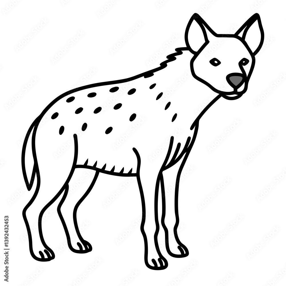 Fototapeta premium One-Line Hyena Simple Vector Artwork