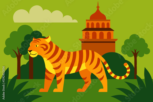 vector illustration of a tiger