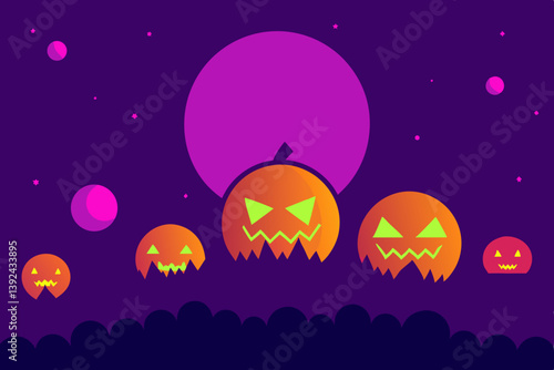 halloween background with moon