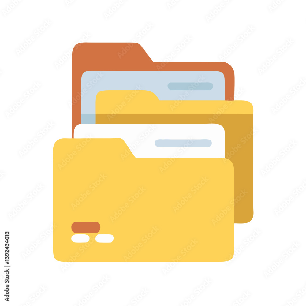Folder with Content Representing Organized Files Icon Design Folder with Content Representing Organized Files Icon Design