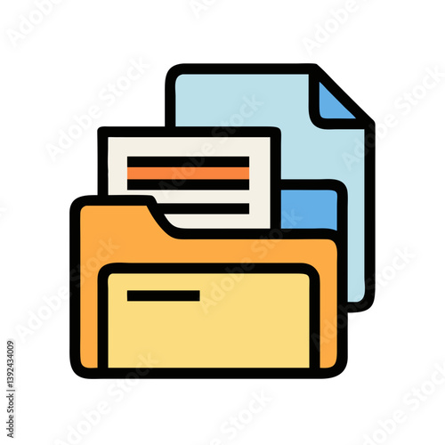 Foto Folder with Content Representing Organized Files Icon Design