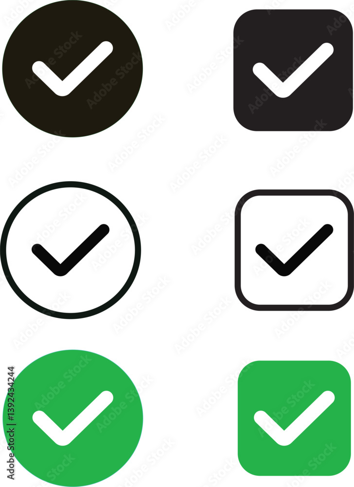 Set of checkmark and cross icon buttons. Check box icon with right and wrong buttons and yes or no checkmark, Check marks symbol collection. Simple check mark. Quality sign illustration,
Set of checkmark and cross icon buttons. Check box icon with right and wrong buttons and yes or no checkmark, Check marks symbol collection. Simple check mark. Quality sign illustration,