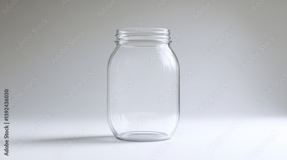 Empty glass jar on a plain background Empty glass jar on a plain background