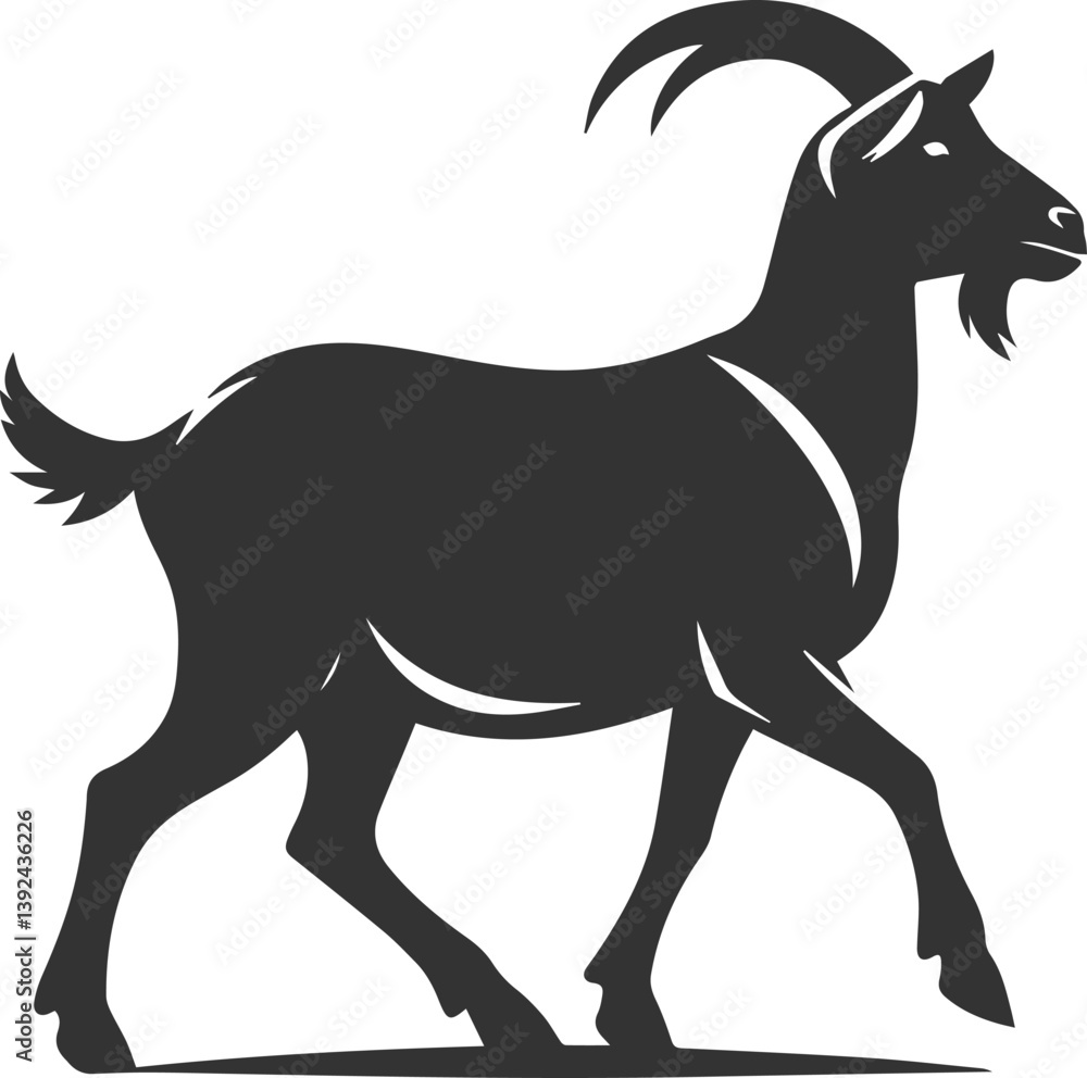Fototapeta premium Silhouette of a goat animal vector